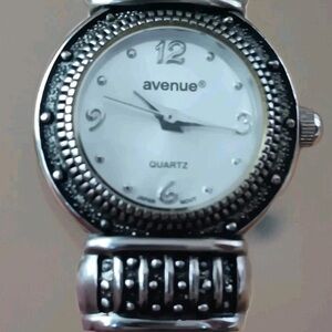 Avenue Elegant Silver and Black Timepiece